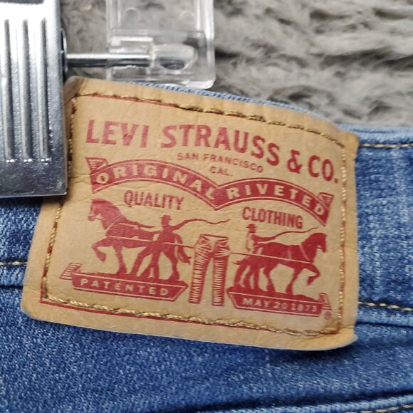 Levis Jeans Womens 33 16 Short Blue Classic Straight Denim Mid Rise - Picture 3 of 12